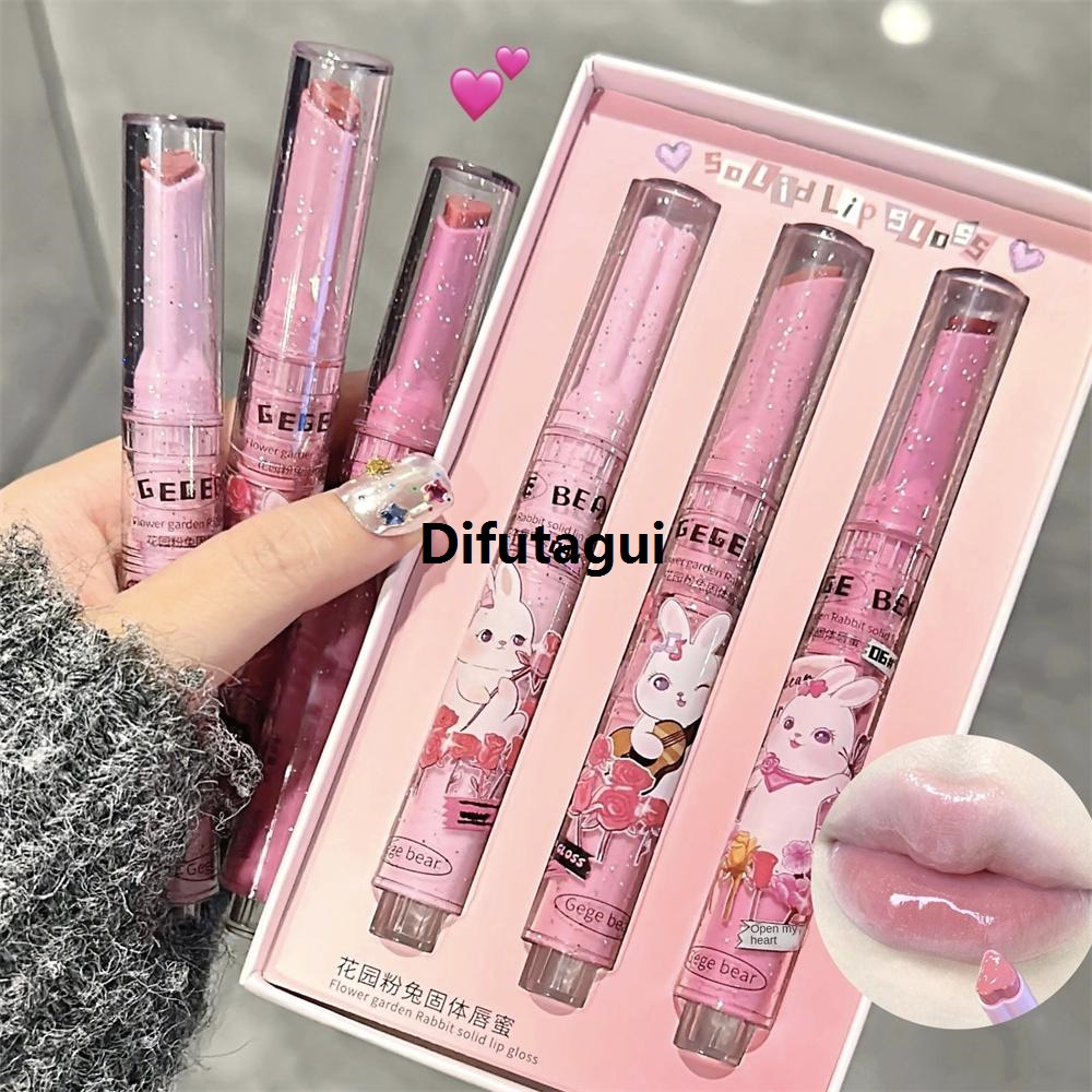 Difutagui 1/3Pcs Glitter Clear Solid Lip Gloss Mirror Water Lipstick Pen 【2025 Version】 Long Lasting Moisturizing Lip Tint Lipgloss Set Women Makeup