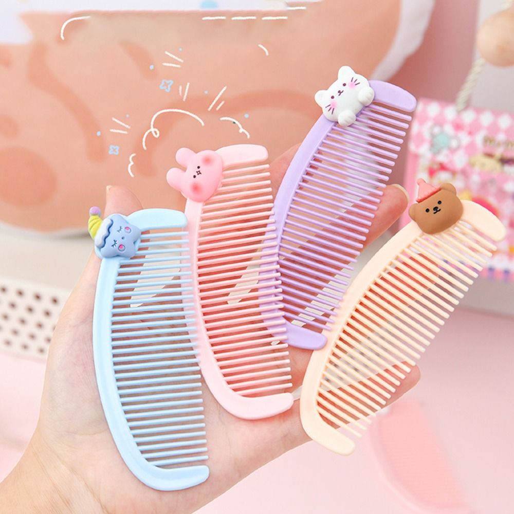 Fashion PP Kids Hairdressing Comb Cute Strawberry Pattern Not Hurt the Head Fine-toothed Comb Portable Anti-static Comb Kids Adult