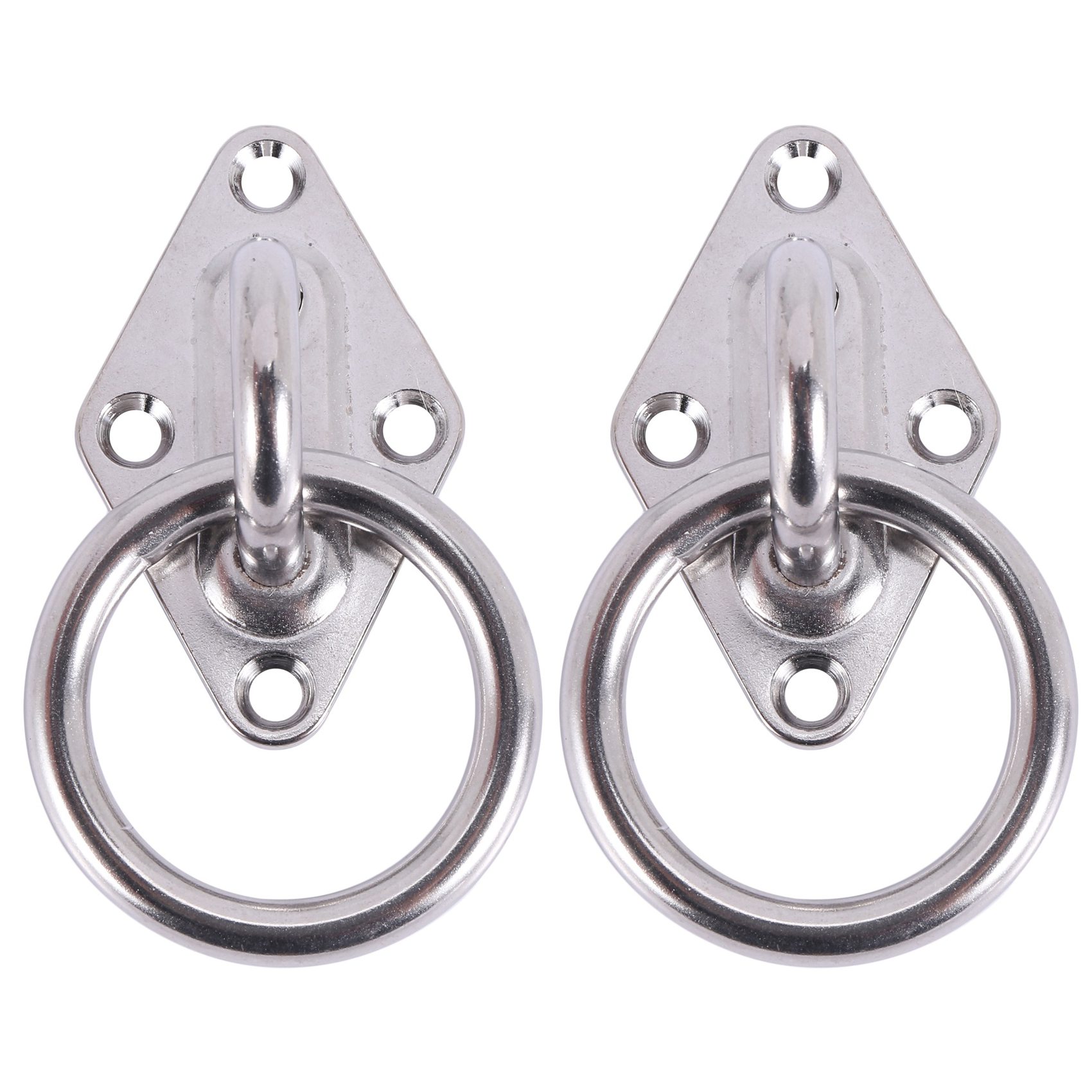 NAMUNY 2X 80Mmx50Mm Mounting Hook For Wall Or Ceiling With Round Ring Stainless Steel - Bracket / Attachment