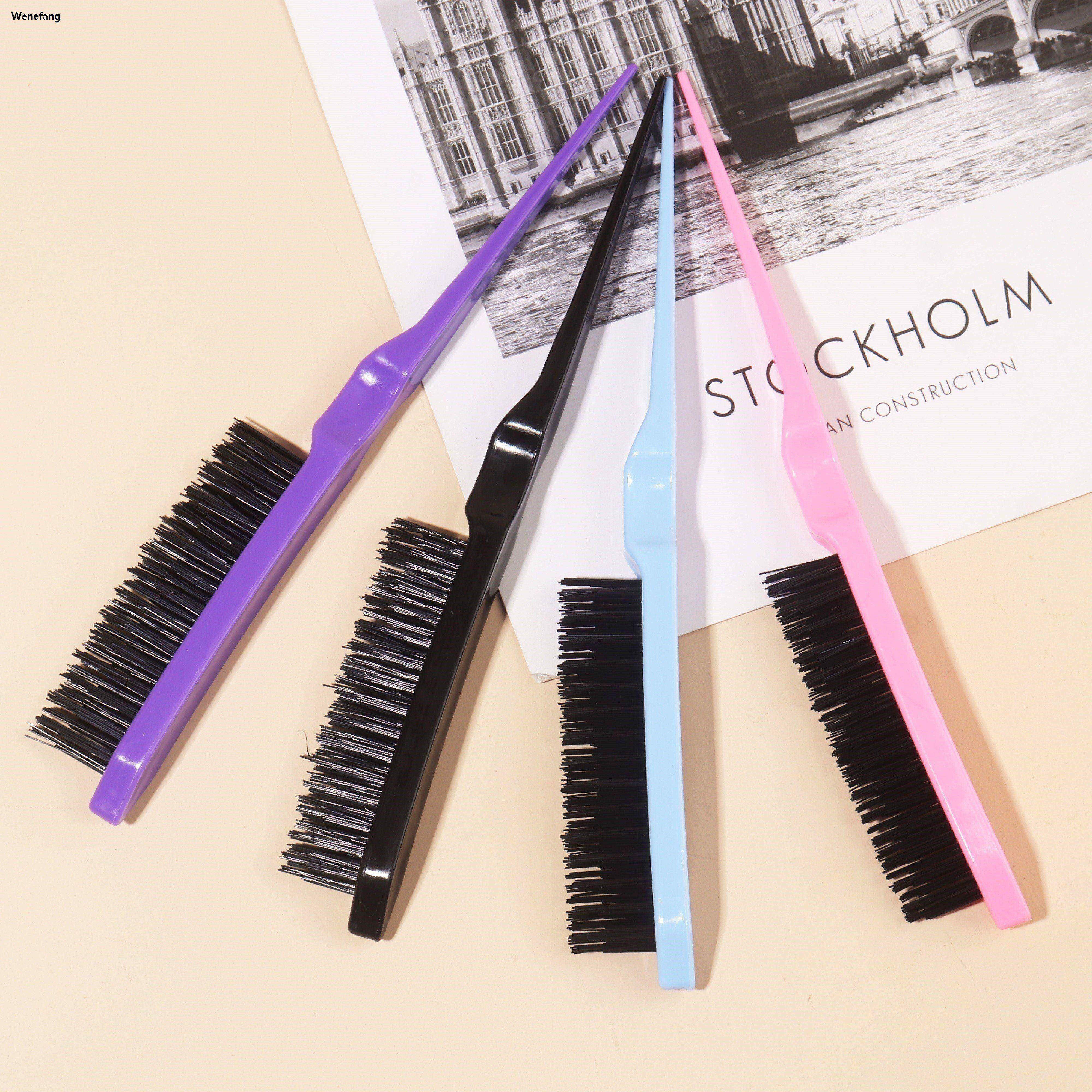 Wenefang 1pcs Hair Teasing Brush, Salon Back Combing Brush Rat Tail Teasing 2025 New Brush Hair Teasing Brush Nylon for Back Combing Styling Tool