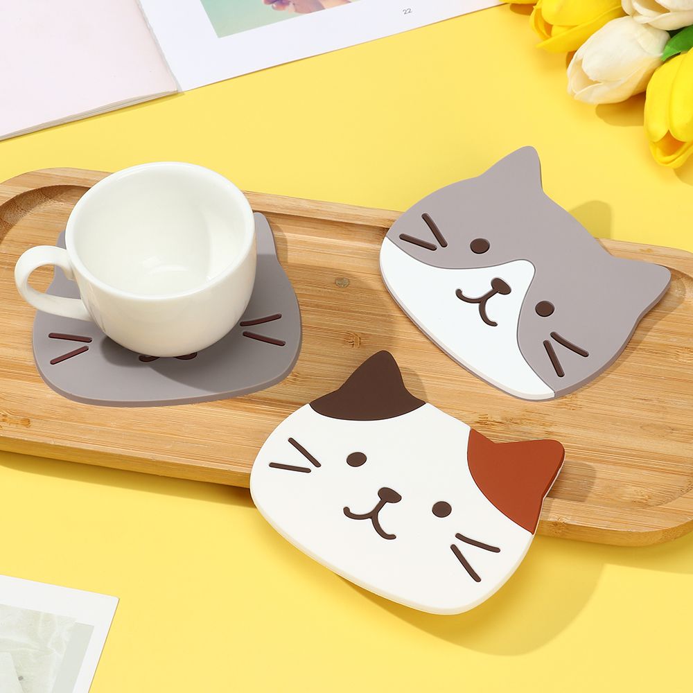 Durable Kawaii Heat Resisten Heat Resistent Non-slip Cartoon Coaster Cup Mat Pad Insulation pads Drink Cup Coasters Silicone Cup Mat