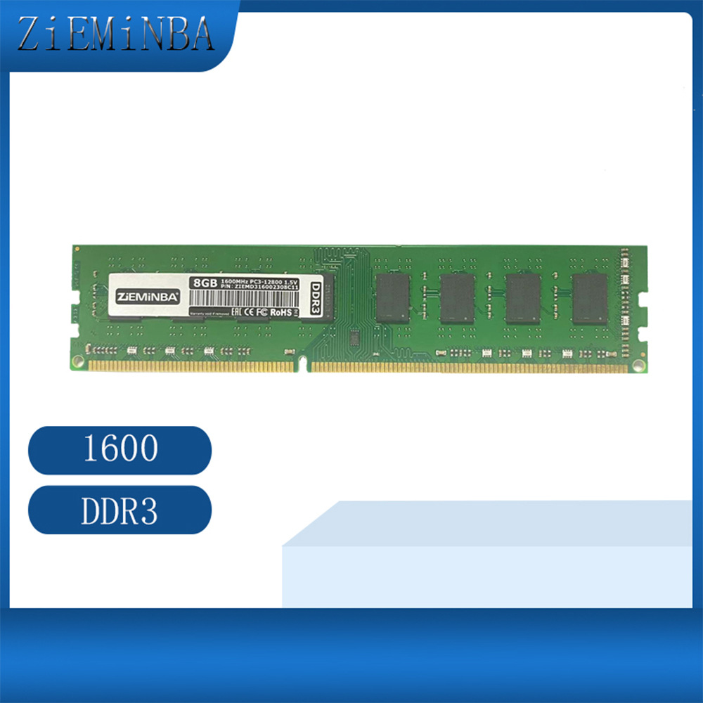 ZiEMiNB Desktop DDR3 Memory Module 1600mhz 8GB 16GB RA