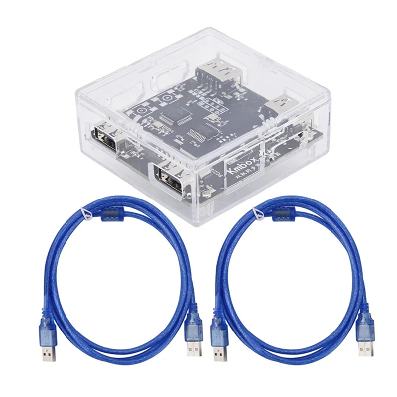 Kmbox A+ Keyboard Mouse Controller Keyboard Mouse Switch Transparent with Cable Suitable for AI DMA One-PC and Two-PC Modes