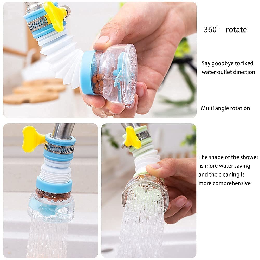1 Piece Tap Filter 360° Rotating Water Filter Tap Nozzle Drinking Water Splash Proof Flexible Tap Attachment for Kitchen Bathroom Toilet Tap Water Upgrade