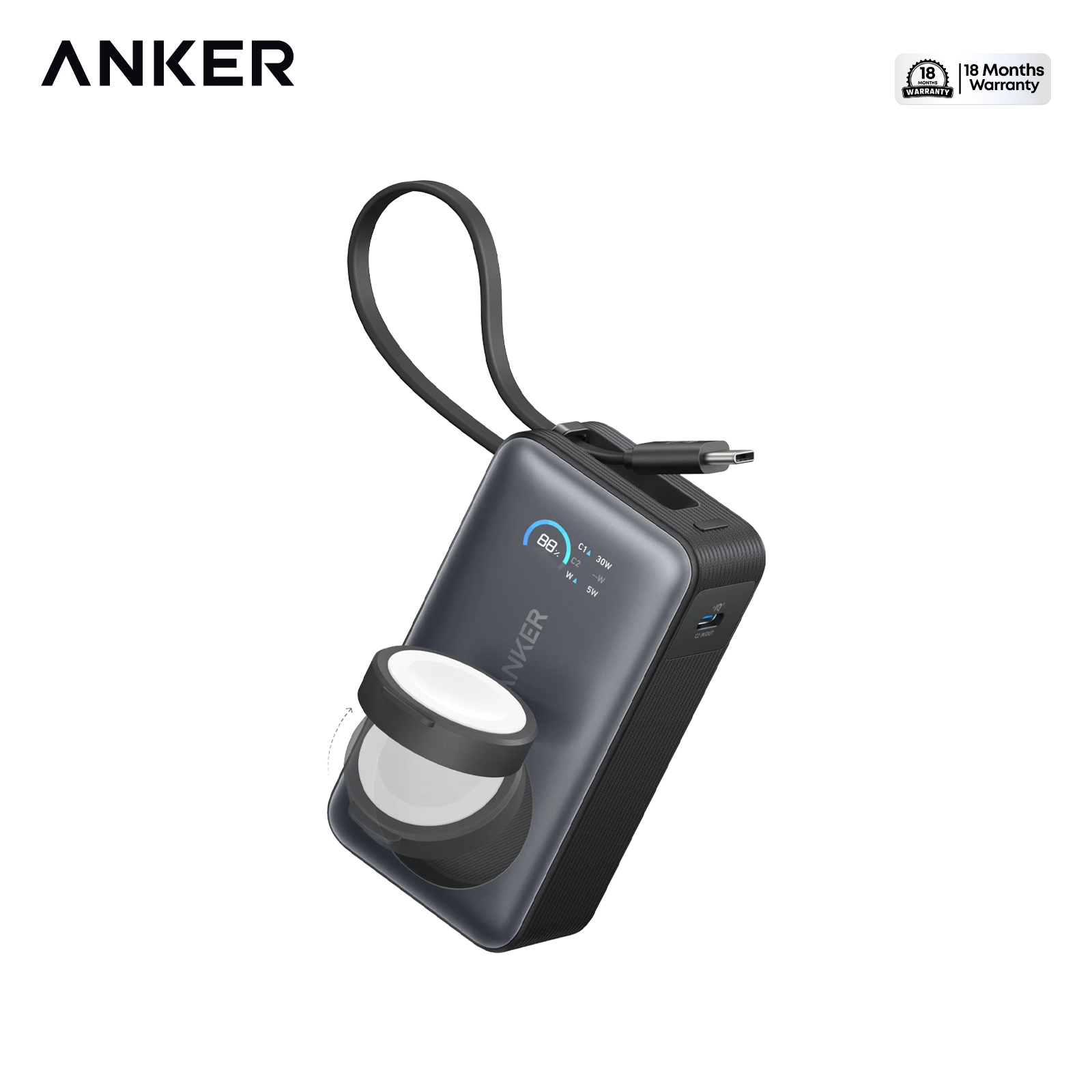 Anker MagGo Power Bank (10K, 35W, For Apple Watch)