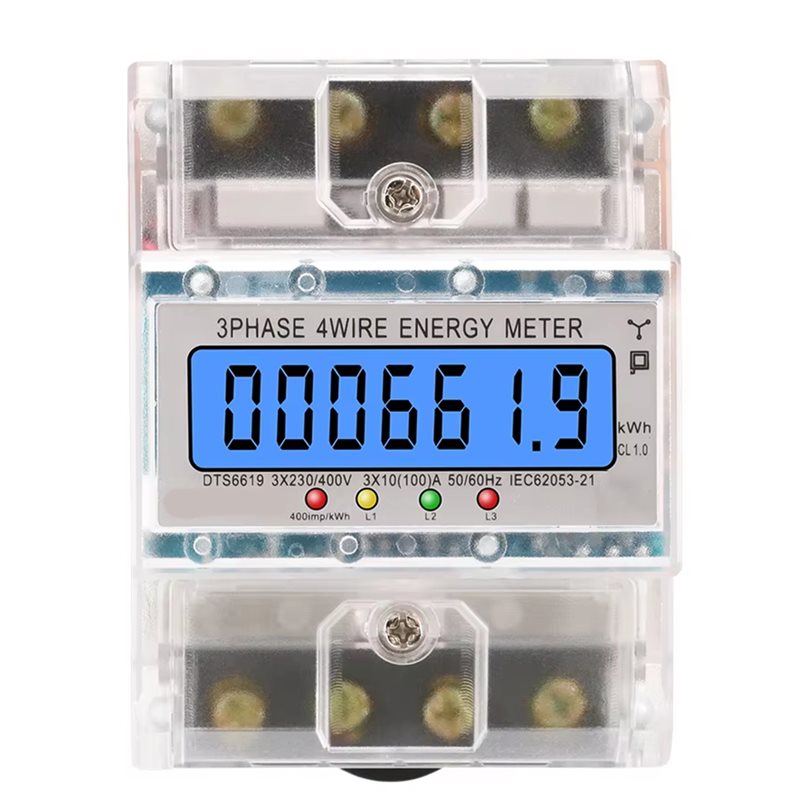 DTS6619 100A LCD Digital Display Power Meter in for Meters Electric Meter 3 Phase Kwh Meter for Electrician Tool