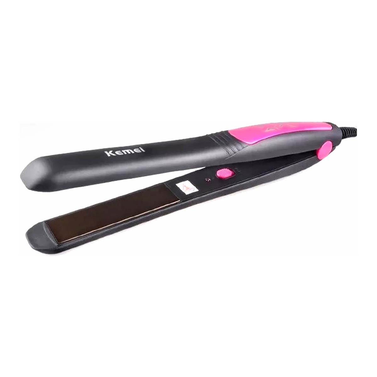 Kemei Black/Pink Flat Iron Professional Hair Straightener - Km-328