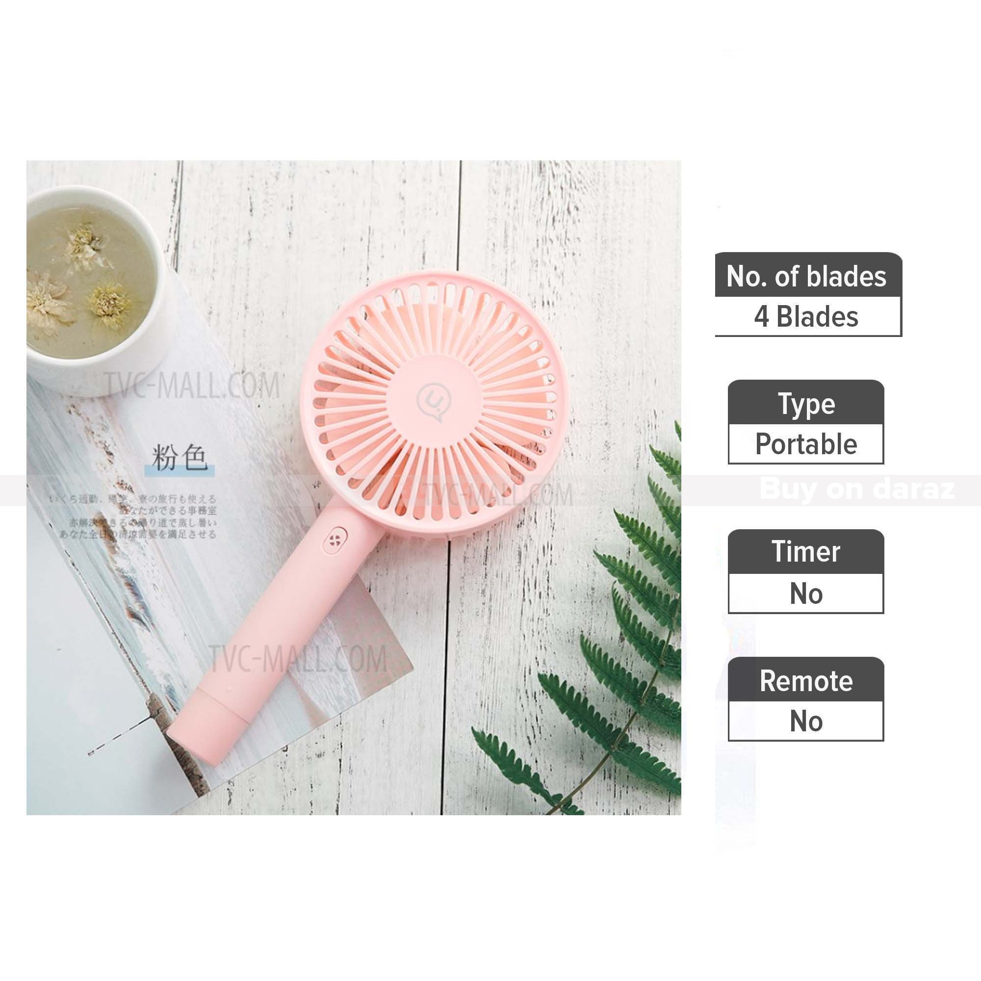 Portable Rechargeable Desktop Handheld Cooling Fan with Detachable Base