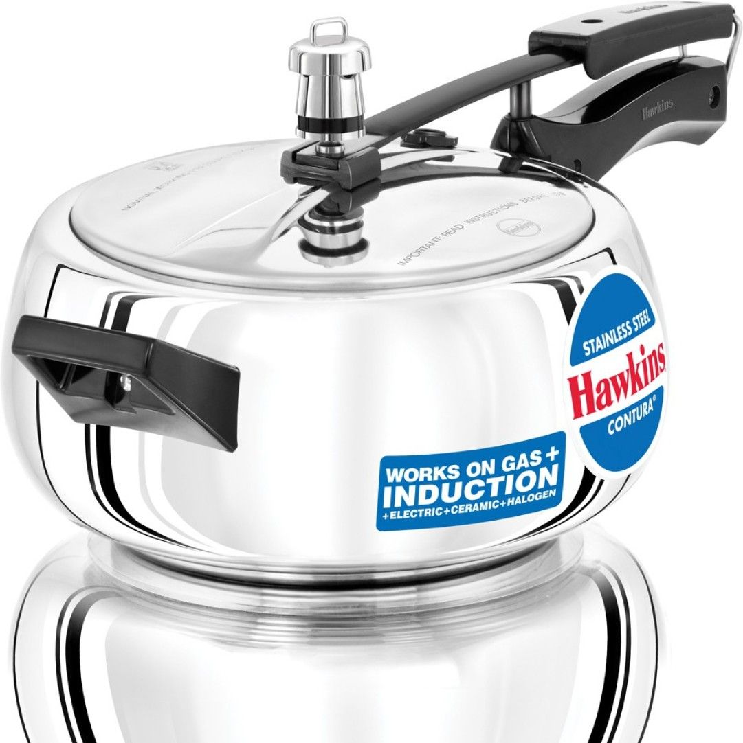 Hawkins Stainless Steel Contura SSC35 Induction Bottom Pressure Cooker 3.5 Liter Capacity (Stainless Steel)