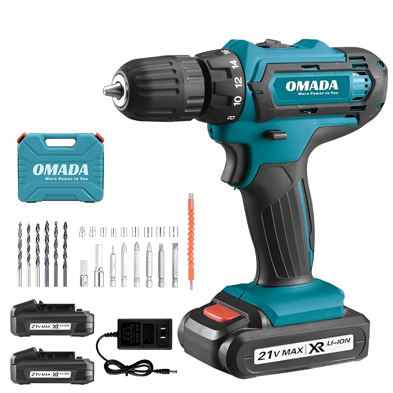 21V Cordless Drill Set Power Drill Kit With 2.0AH Battery Variable Speed 3/8'' Keyless Chuck, Fast Charger And 24PCS Accessories