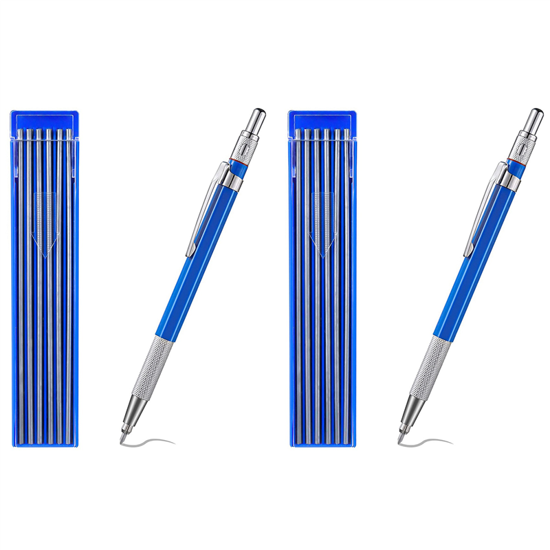 ARELENE 2X Mechanical Pencils Metal Marker with Builtin Sharpener for Pipe Welder Construction Fabrication Woodworking