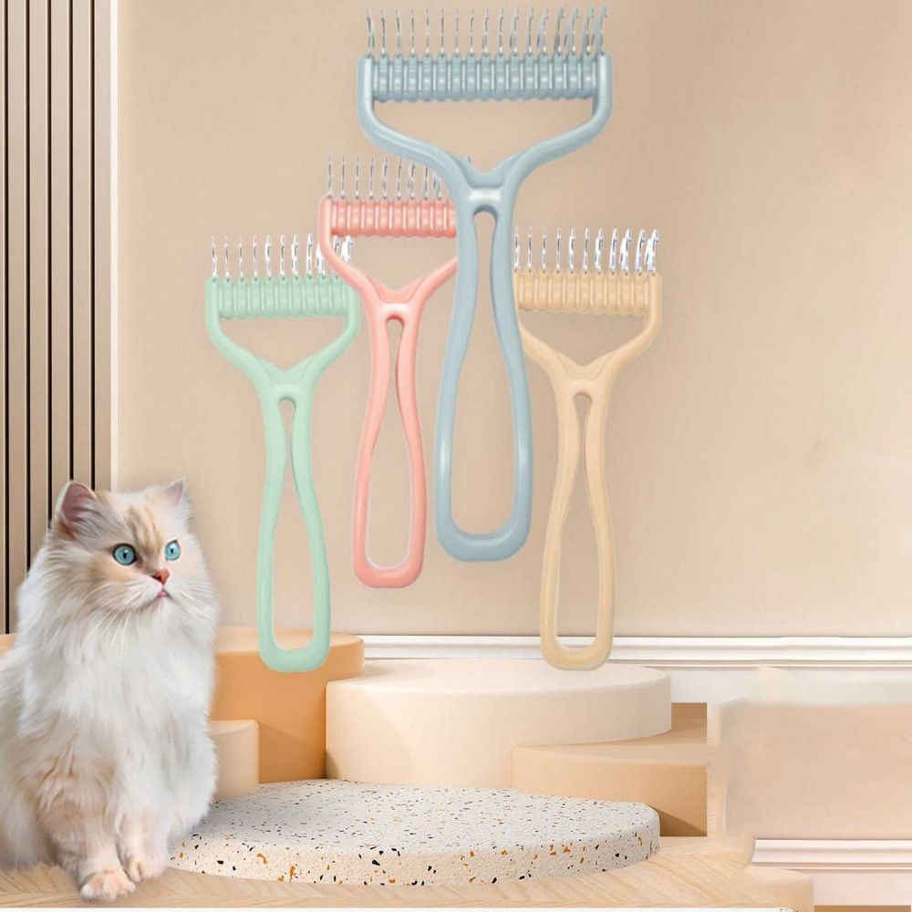 New Double Sided Cat Brush Portable Stainless Brush Cat Fur Knot Cutter Pet Products Dog Grooming Shedding Tools Pets Hair Removal Comb