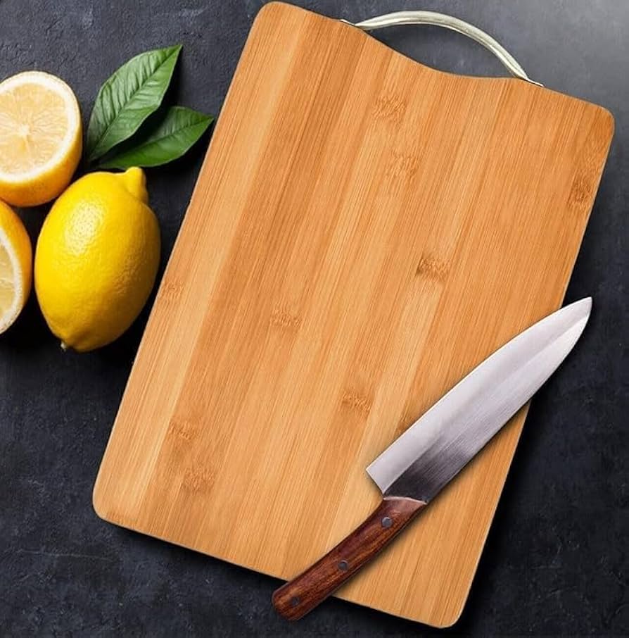 Bamboo Chopping Board for Kitchen, Durable Wooden Cutting Board for Chopping Vegetables Meat, Slicing Board \Handle