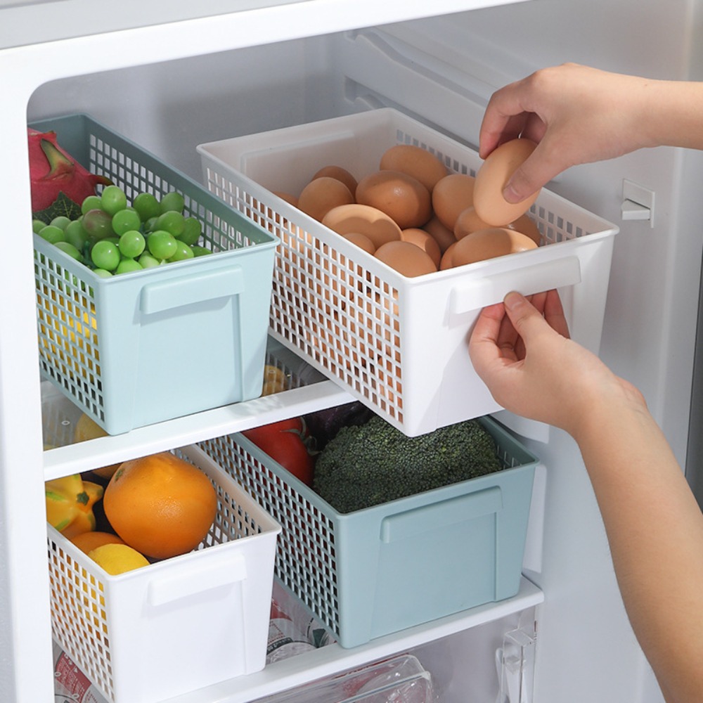 New Food Grade Material Desktop Storage Basket Hollowed Storage Frame Snack Storage Basket Plastic Basket Miscellaneous Box