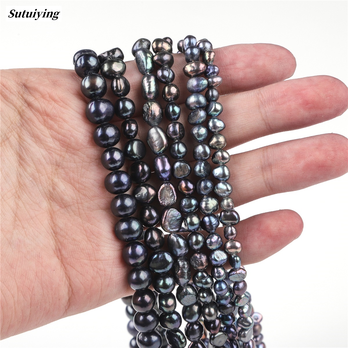 Sutuiying 30-58pcs/lot 100% Natural Freshwater Pearl Irregular Beads Loose Perles For Jewelry Making DIY Bracelet Necklace About 14'' (35cm)