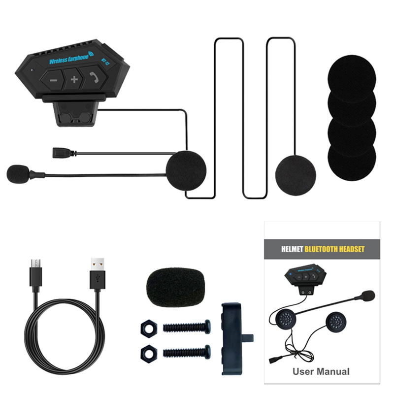 Wireless Bluetooth Earphones for Helmets Electric Motorcycle Riding Receive Calls BT12 Helmet Bluetooth Earphones