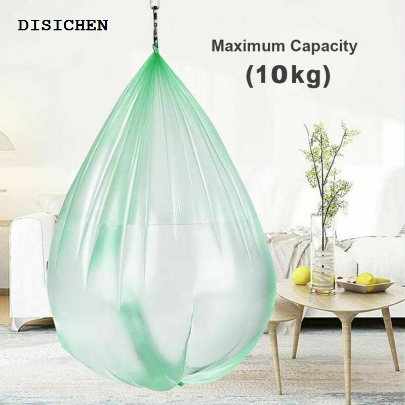 DISICHEN Luxury 1 Roll 30Pcs Biodegradable Bags Portable Camping Festival Toilet Home Clean Composting Plastic Trash Bag Green 45x55cm