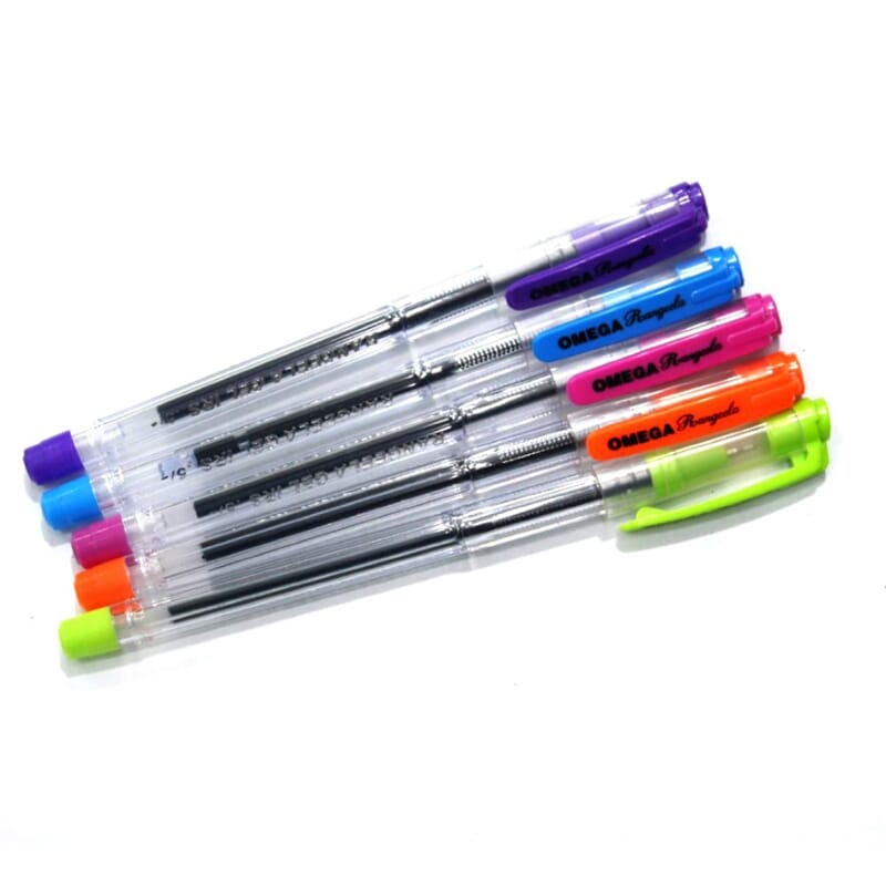 Omega Rangeela Blue Gel Pen- 5 Piece By Mitrata
