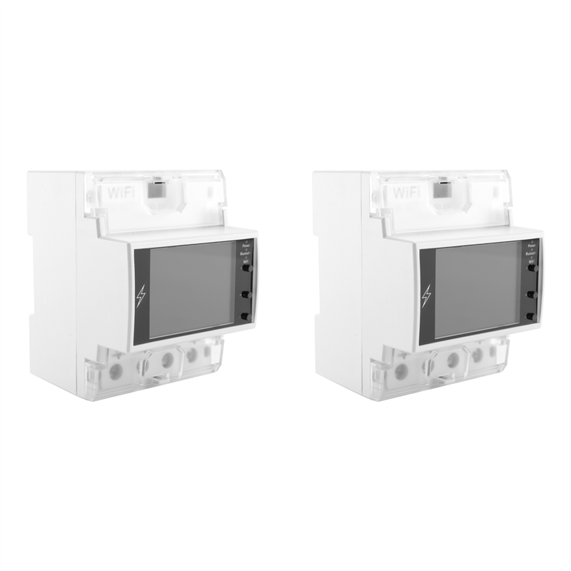 2X AT4PW 100A Tuya WIFI Din Rail Smart Meter AC 220V 110V Digital Energy Meter Voltage Electric Monitor