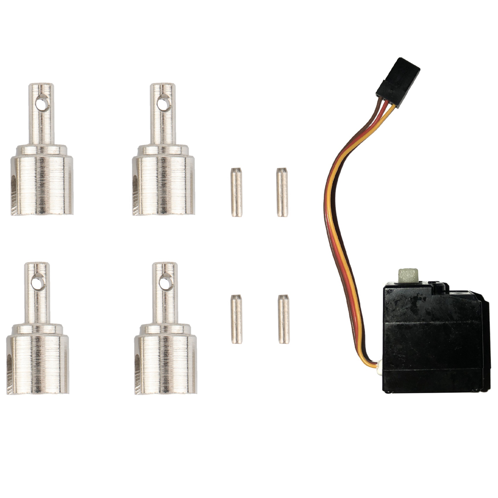 NAMUNY 2 Set RC Car Part: 1 Set Metal Differential Cup & 1 Pcs 3 Wire Brushless Servo