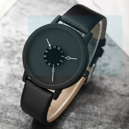 PAIDU Round Shape Black Dial With White Belt Turntable,Fashionable Watch For Women