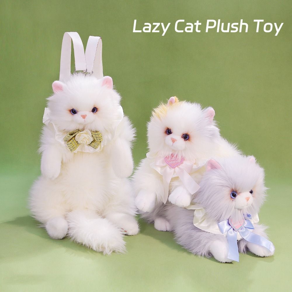 New Simulated Cat Backpack Ragdoll cat Cute Plush Cat Doll School Bag Realistic Plush Toys