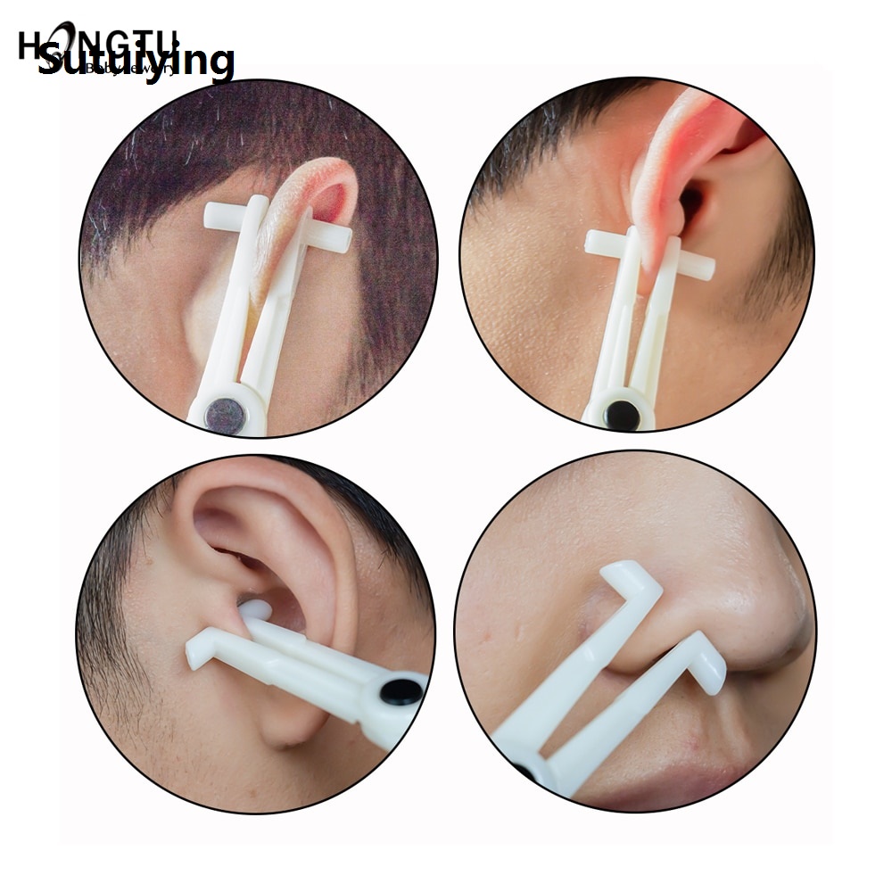 Sutuiying 1PC Profession Acrylic Disposable Body Piercing Plier Plastic Clamp Body Ear Lip Navel Nose Tongue Eyebrow Piercing Forcep Tool