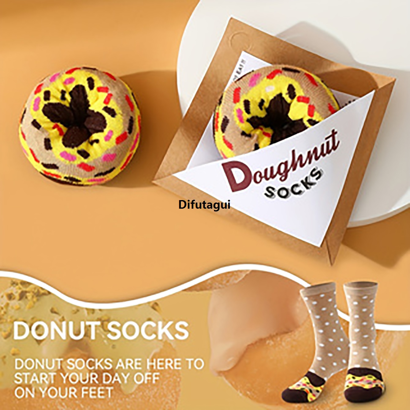 Difutagui Fashion Socks for men and women circles colorful interesting Affordable fashion double 1, unique, sweet pattern gifts, four seasons