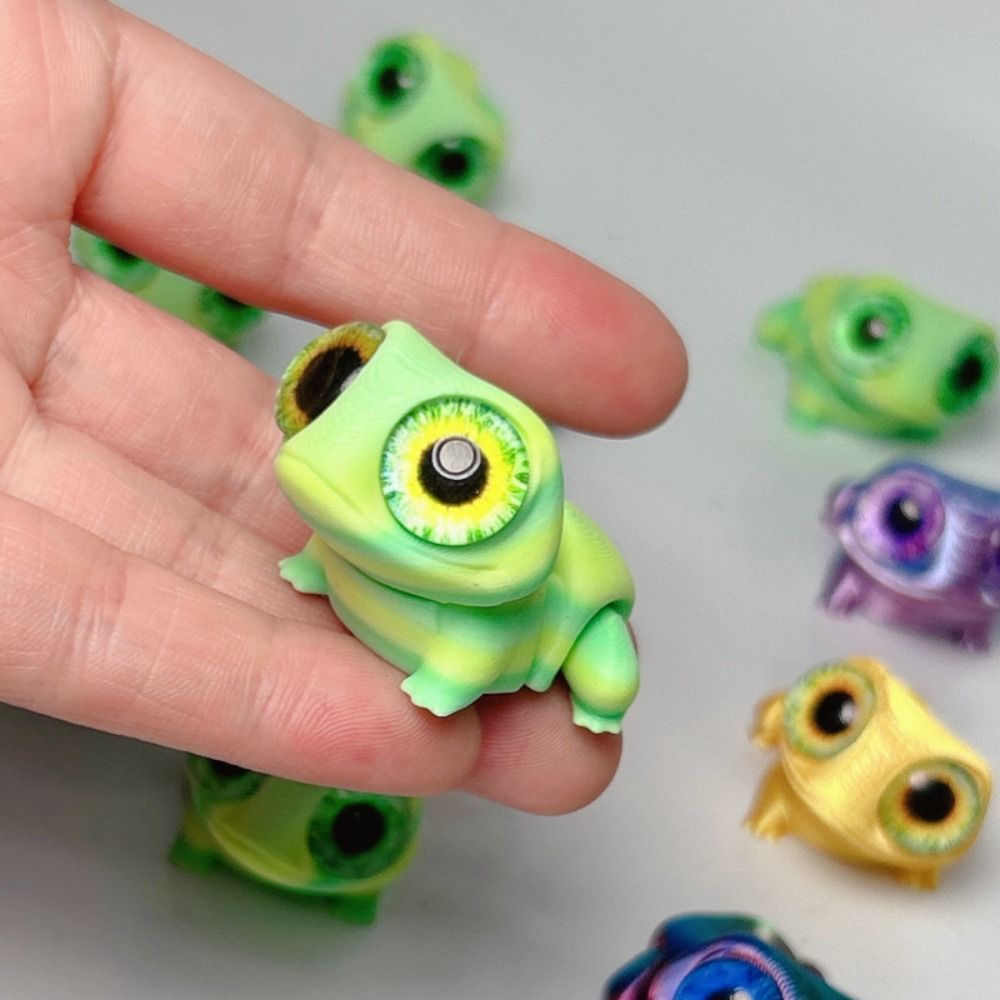 3D Printed Articulated Animal Cute Big Eyes 3D Printed Frogs Ornament Cartoon Handicraft 3D Printed Frog Model Realistic Figurine 3D Printed Frog Toy Children