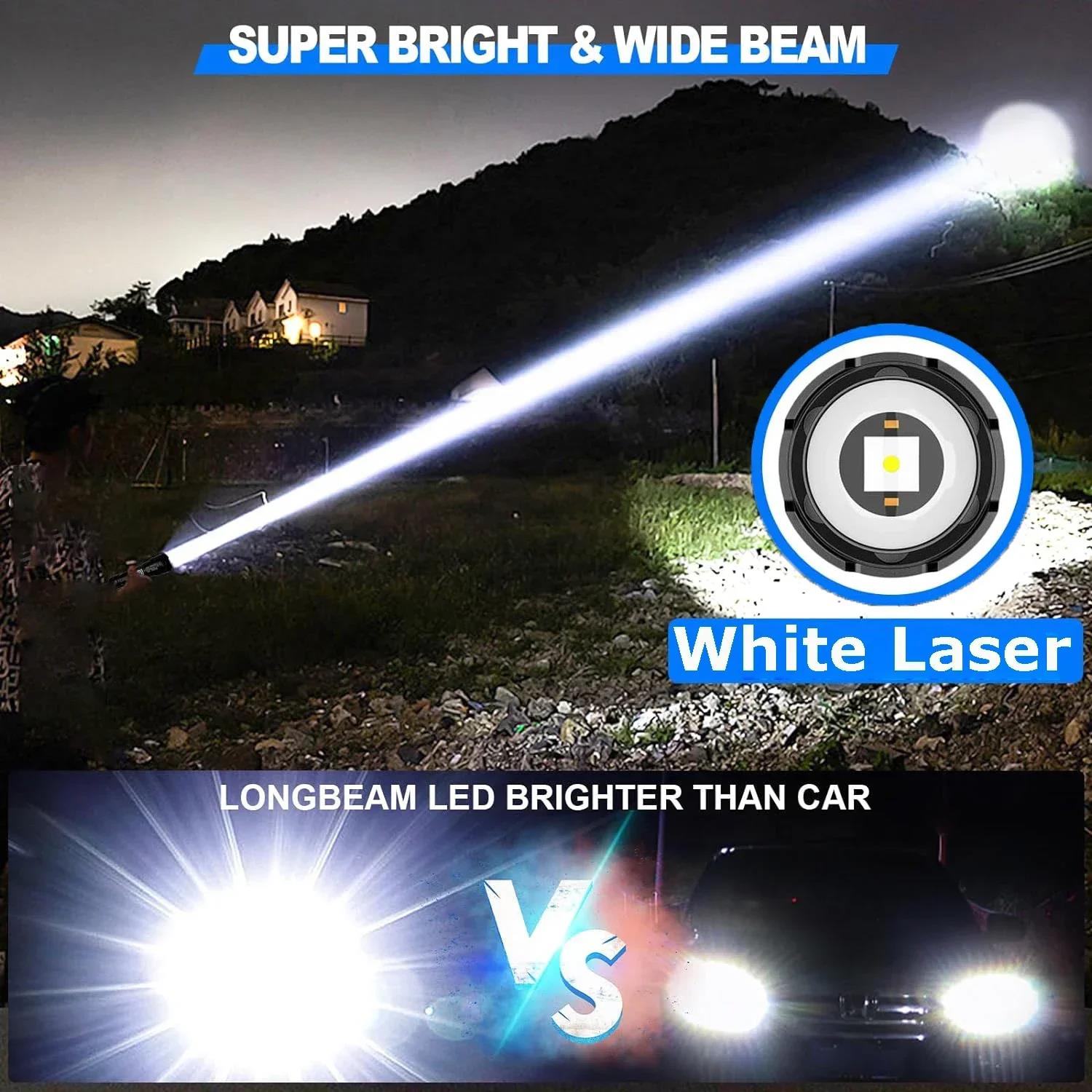Sales promotion Rechargeable Led Flashlight Super Bright Portable Ultra Power Long Range Tactical Torch Lamp Outdoor Emergency Camping Lantern