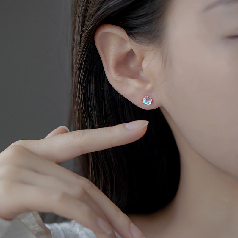 【New arrivals】Moonstone Earrings 2022 Sweet Glaze Earrings Design Advanced Earrings Summer