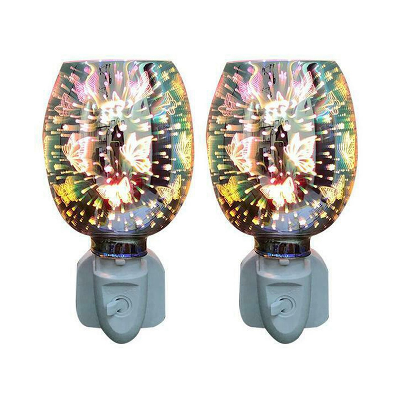 JINMY 2X Electric Plug in LED Aroma Diffuser Lamps Wax Melt Oil Burner -UK Plug