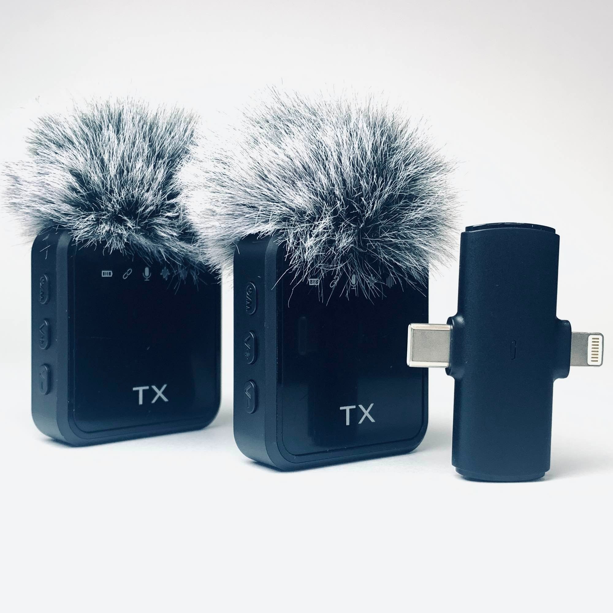 Wireless Lavalier Microphone 3 In1 Dual Mic Vlog Video Recording Interview Broadcasting Lapel Microphones Wireless Noise Cancelling Mic