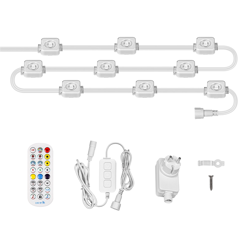 Tuya WiFi Smart Eaves String LED Light Outdoor IP67 Waterproof RGB Color RF Remote Control for Home EU Plug