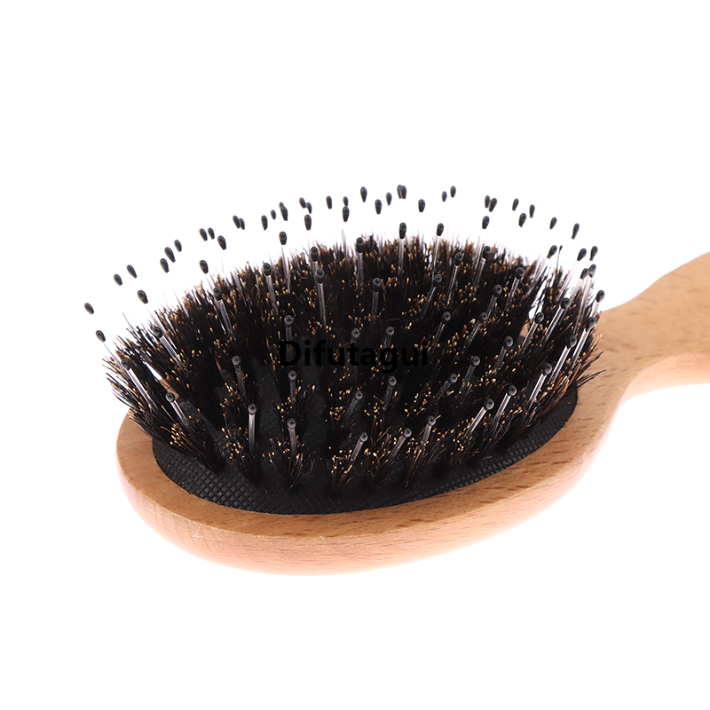 Difutagui Airbag comb, unknotting brush, paddle hair, anti-static comb, massage, Original wild boar hairbrush, bristles, scalp styling, straight hair mini comb