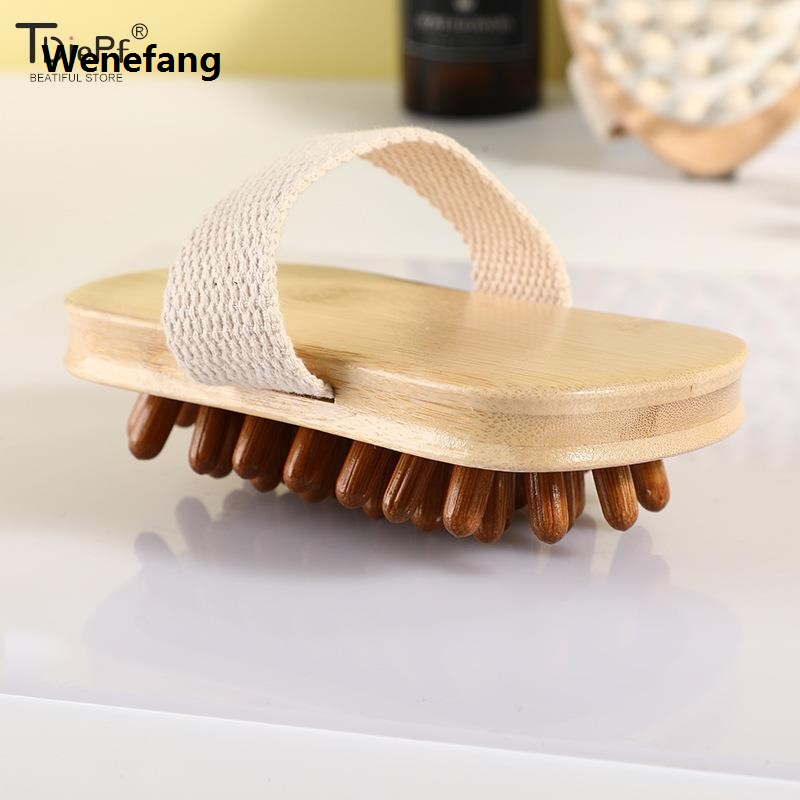 Wenefang Wooden Massage Comb Acupuncture Massager Soothing Scalp Body Airbag Wood Brush Essential Oil Spa Massage Tool Durable Bath Brush