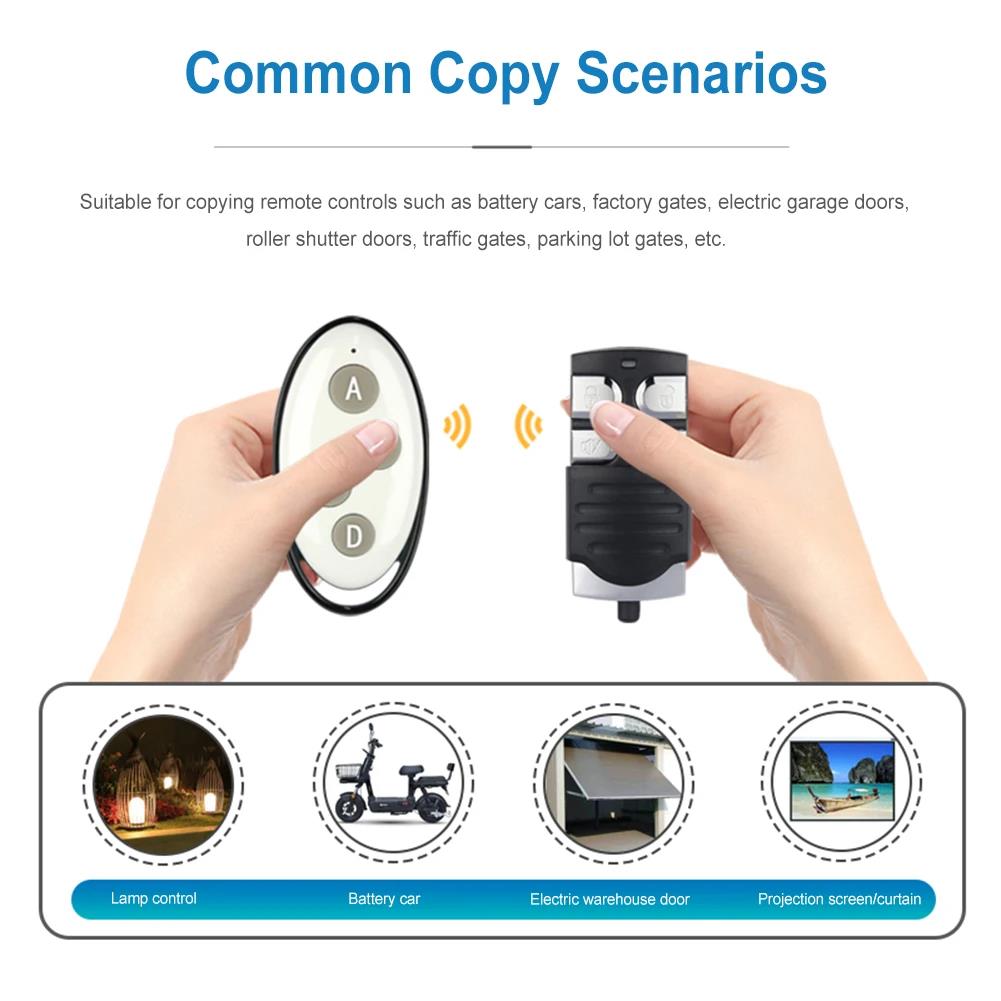 2025 New 315 MHz/433MHz Copy Remote Controller 4 Buttons Cloning Code Car Key Universal Garage Door Gate Opener for Garage Door/Lamp/Car