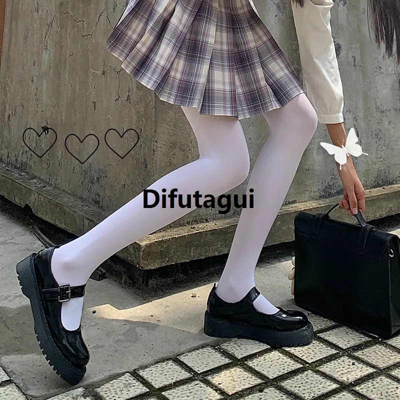 Difutagui New specials White Tights 2021 Lolita School Girl Warm Velvet Stockings Fashion Adorable Kawaii Student Cosplay Thigh High Pantyhose Party Club Wear