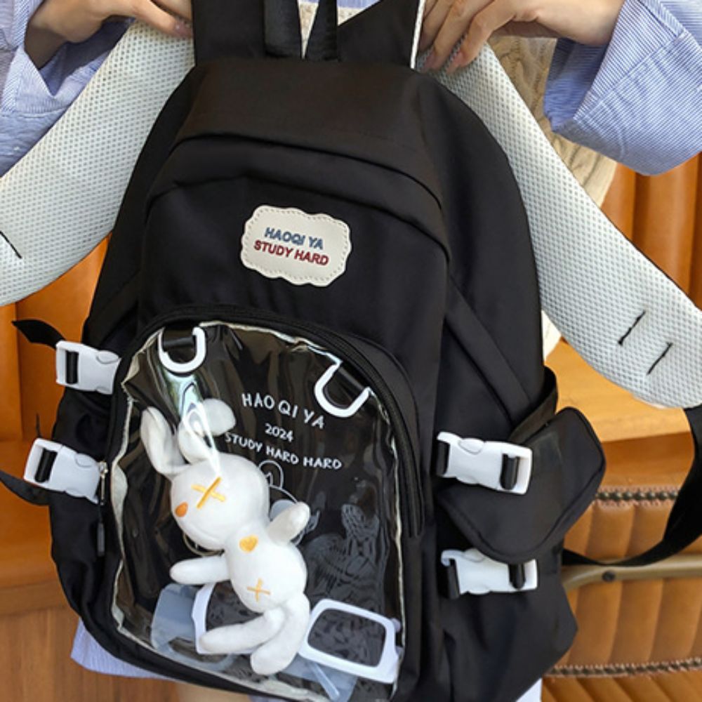 Doll Display Transparent Students Backpack Multi Pocket Pvc School Bag Simple Fashion Double Shoulder Bags Teenage