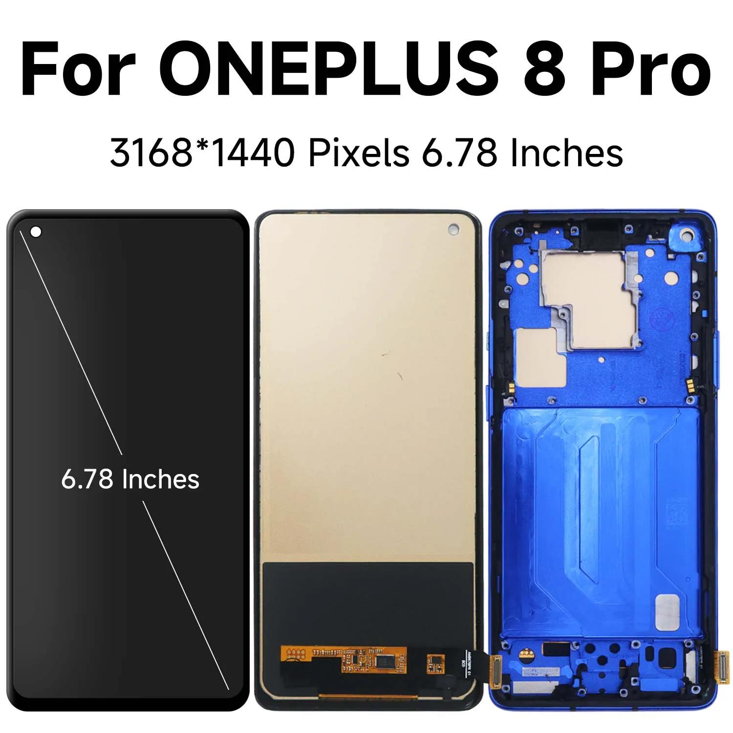 HOT 6.78'' TFT For OnePlus 8 Pro Tested 1+8Pro IN2023 IN2020 IN2021 LCD Display Touch Screen Digitizer Assembly Replacement