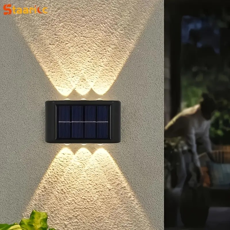 6 LED Solar Light Outdoor Lighting Garden Wall Lamp - 1pc