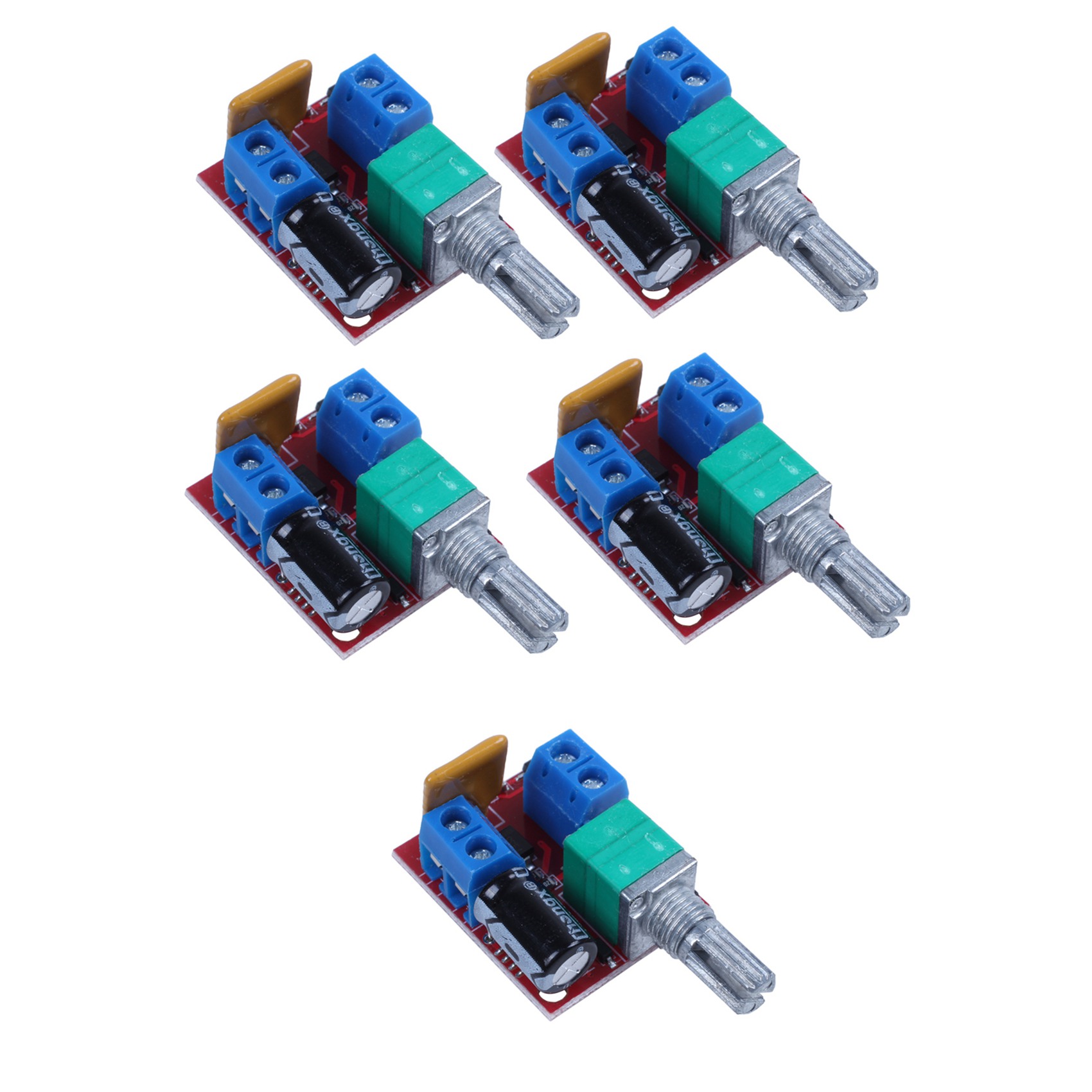 fasdaga 5X Mini DC Motor PWM Speed Controller 3V 6V 12V 24V 35VDC 90W 5A DC Motor Speed Control Switch LED Dimmer