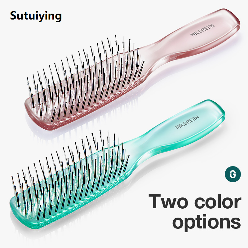 Sutuiying MR.GREEN Hair Brush Scalp Massage Combs Volumizing Hair Styling Portable Fine Tooth Detangling Tool For Long Wet Dry Hair Women Gift