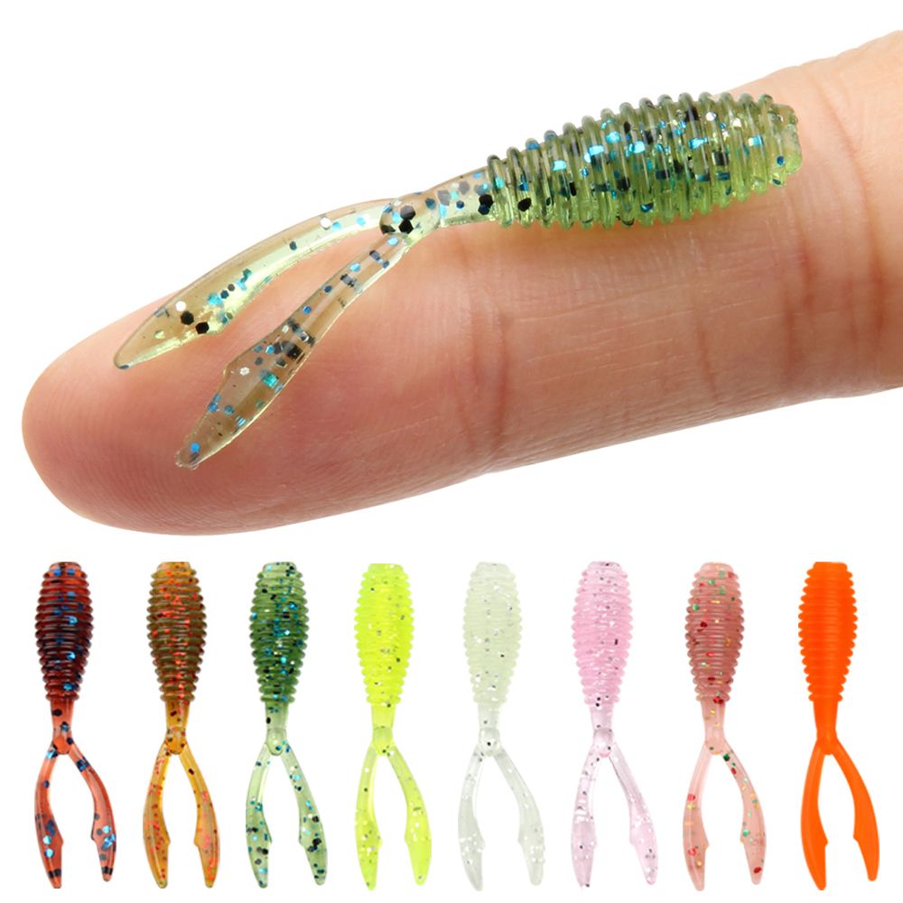 10pcs 36mm 0.3g for Ocean Sea Silicone Wobbler Fishing Tackle Worm Lures Soft Fishing Lure Artificial Bait