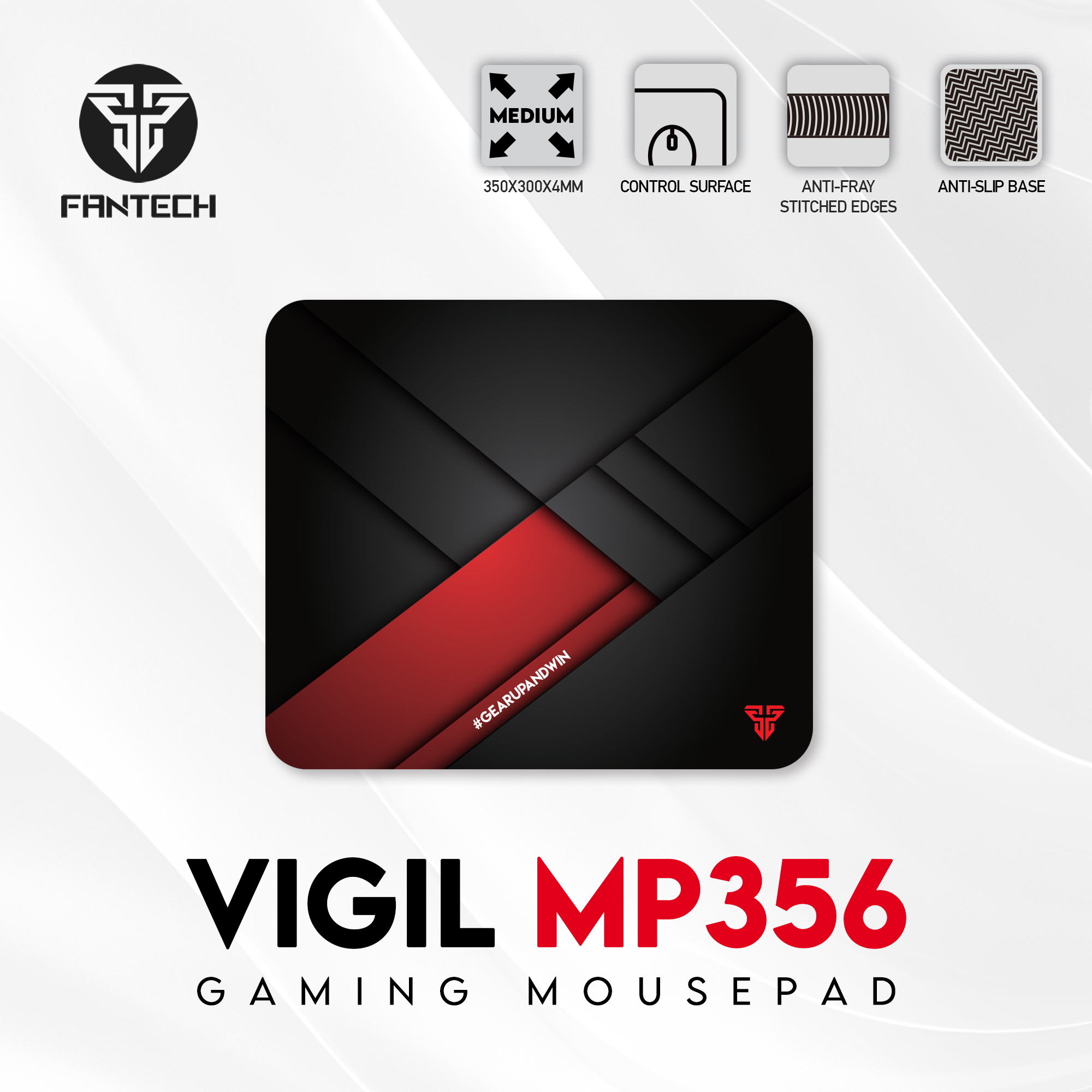 FANTECH VIGIL MP356 Gaming Mouse Pad Anti-slip Base 359 x 300 x 4mm Mousepad