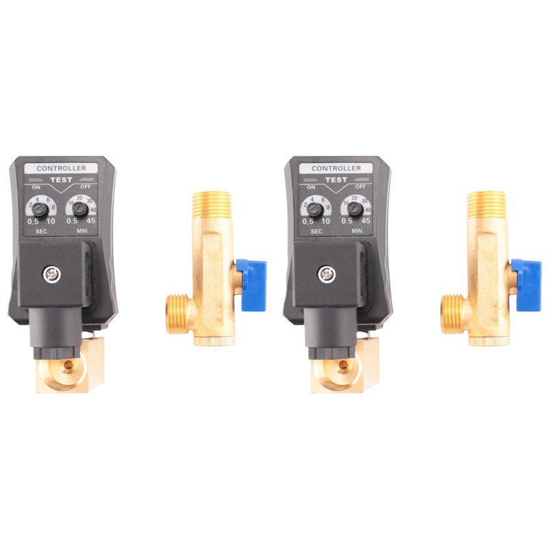 JINMY 2X G1/2 DN15 230V Automatic Timed Water Tank Electronic Timed Drain Valve for Air Compressor Condensate Management