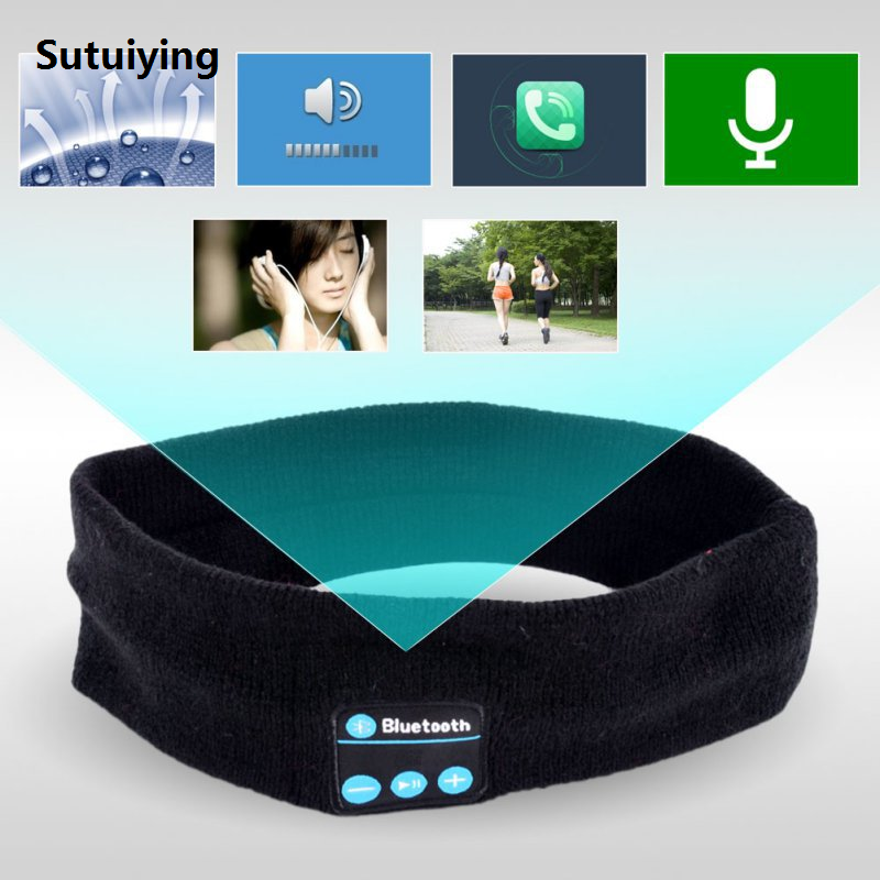 Sutuiying Man Women Sleeping Headphone Bluetooth-Compatible Wireless Music Bargain price Sport Headbands Soft Eye Mask Headset with Mic Yoga Hair Bands