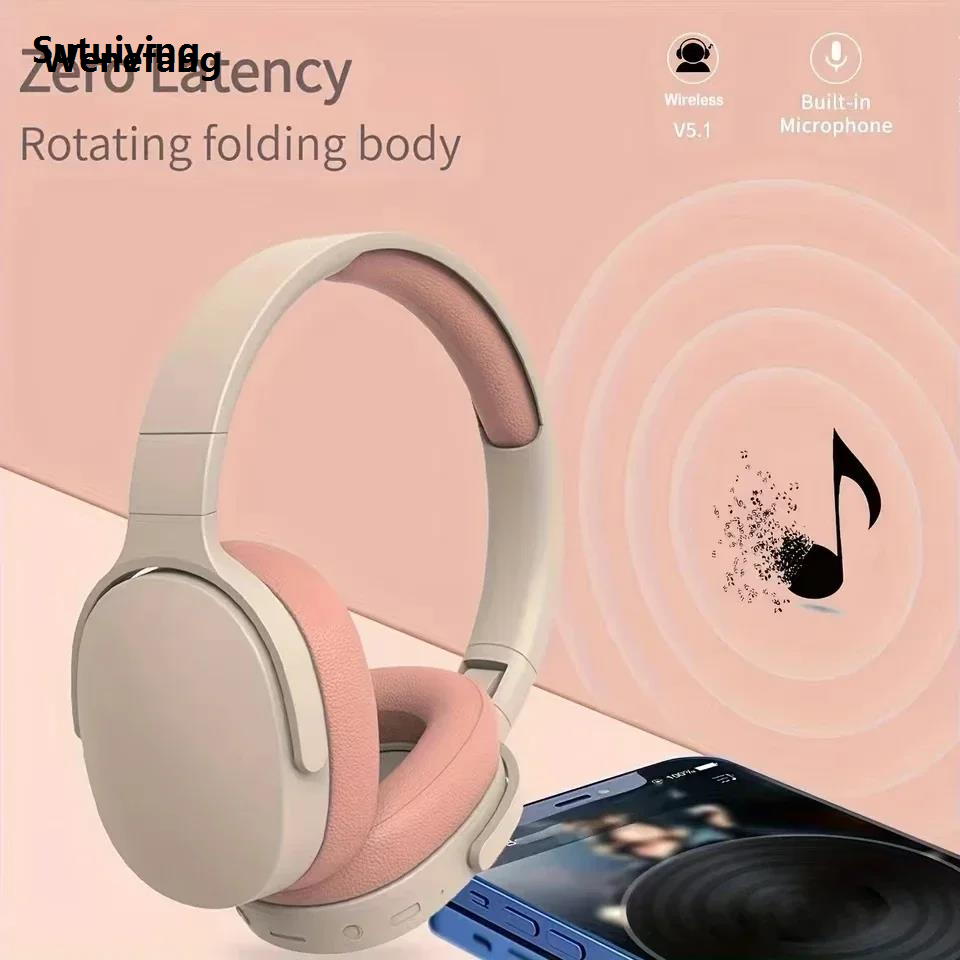 Wenefang Sutuiying NEW Fashion Wireless Bluetooth Headphones Over Ear HIFI Stereo New Headsets Fashion True Sports With Earphones TF/AUX Music Player with Mic
