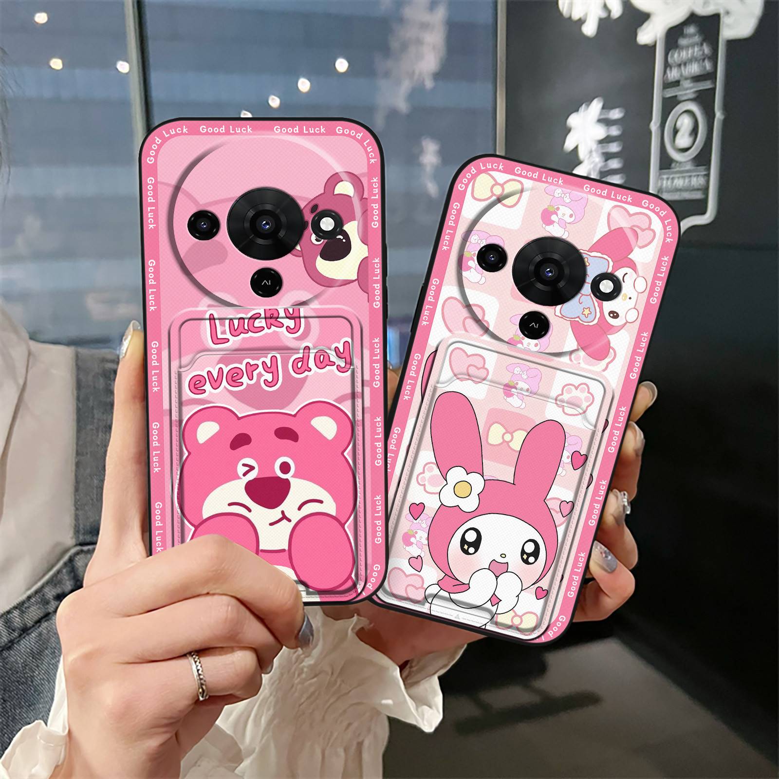 Shockproof Back Cover Phone Case For ZTE Blade A76 5G Waterproof Cartoon Card slot Full wrap Graffiti Anti-dust Cover