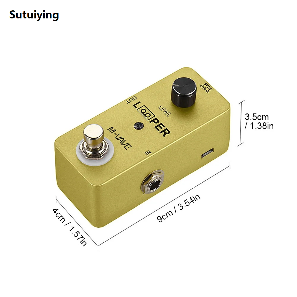 Sutuiying M-VAVE MINI LOOPER Guitar Effect Pedal Max. 5 Minutes Recording High Quality Time Full Metal Shell Guitar Pedal Guitar Parts Accessories